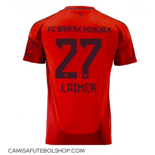 Camisa de time de futebol Bayern Munich Konrad Laimer #27 Replicas 1º Equipamento 2024-25 Manga Curta